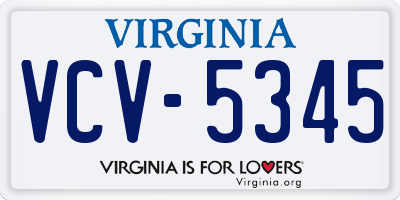 VA license plate VCV5345