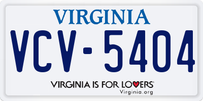 VA license plate VCV5404