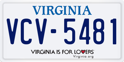VA license plate VCV5481
