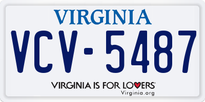 VA license plate VCV5487