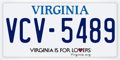 VA license plate VCV5489