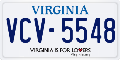 VA license plate VCV5548