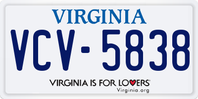 VA license plate VCV5838