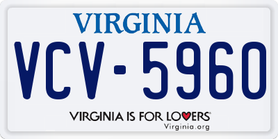 VA license plate VCV5960