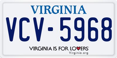 VA license plate VCV5968