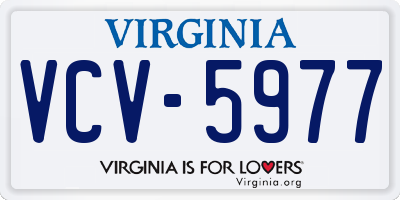 VA license plate VCV5977