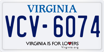 VA license plate VCV6074
