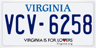 VA license plate VCV6258