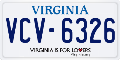 VA license plate VCV6326