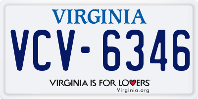 VA license plate VCV6346