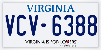 VA license plate VCV6388