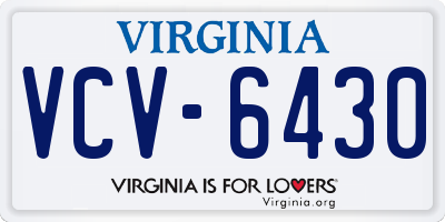 VA license plate VCV6430