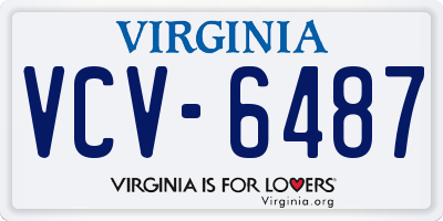 VA license plate VCV6487