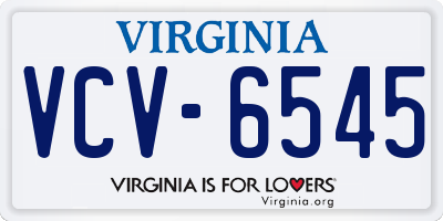 VA license plate VCV6545