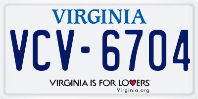 VA license plate VCV6704