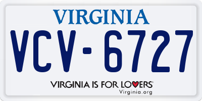 VA license plate VCV6727
