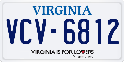 VA license plate VCV6812