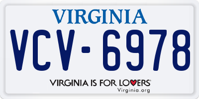 VA license plate VCV6978