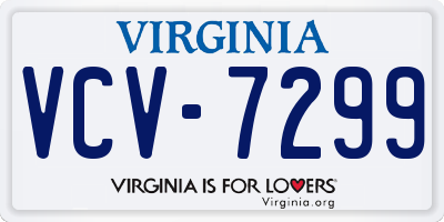 VA license plate VCV7299
