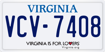 VA license plate VCV7408
