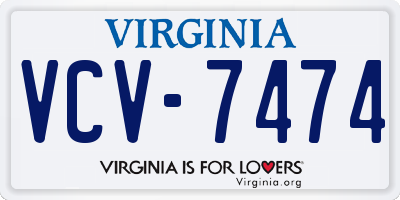 VA license plate VCV7474