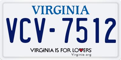 VA license plate VCV7512