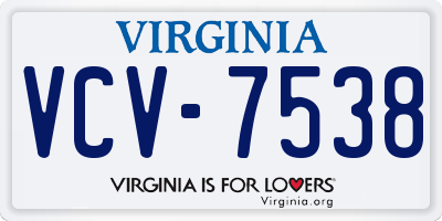 VA license plate VCV7538