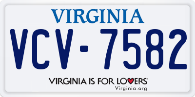 VA license plate VCV7582