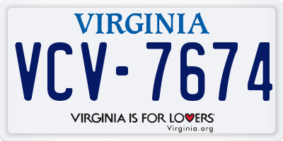 VA license plate VCV7674