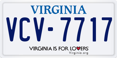 VA license plate VCV7717