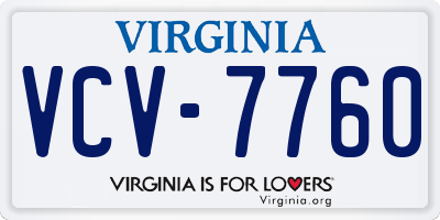 VA license plate VCV7760