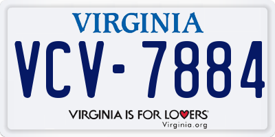 VA license plate VCV7884