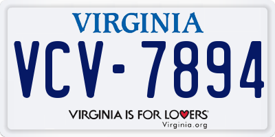 VA license plate VCV7894