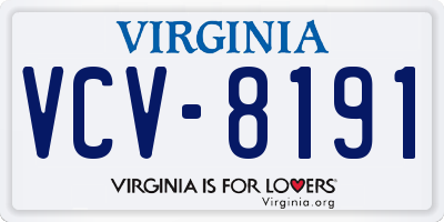 VA license plate VCV8191