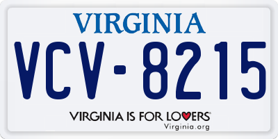 VA license plate VCV8215