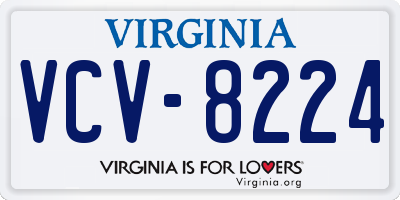 VA license plate VCV8224
