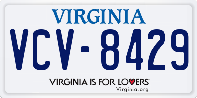 VA license plate VCV8429