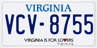 VA license plate VCV8755
