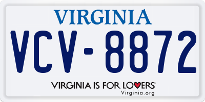 VA license plate VCV8872