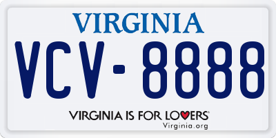 VA license plate VCV8888