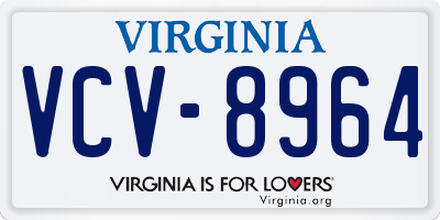 VA license plate VCV8964