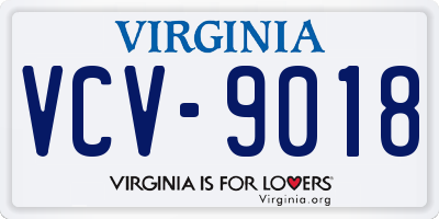 VA license plate VCV9018