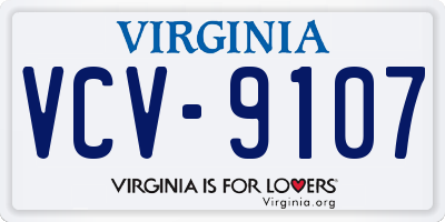 VA license plate VCV9107