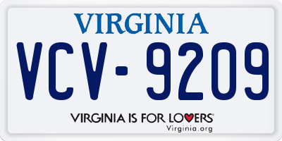 VA license plate VCV9209