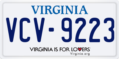 VA license plate VCV9223