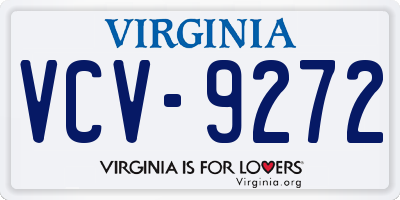 VA license plate VCV9272