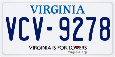 VA license plate VCV9278