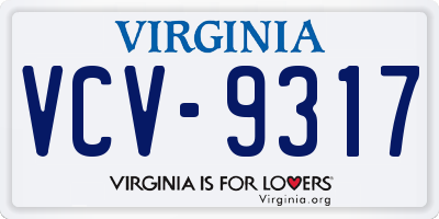 VA license plate VCV9317