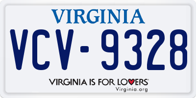 VA license plate VCV9328