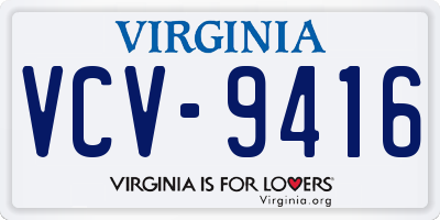 VA license plate VCV9416